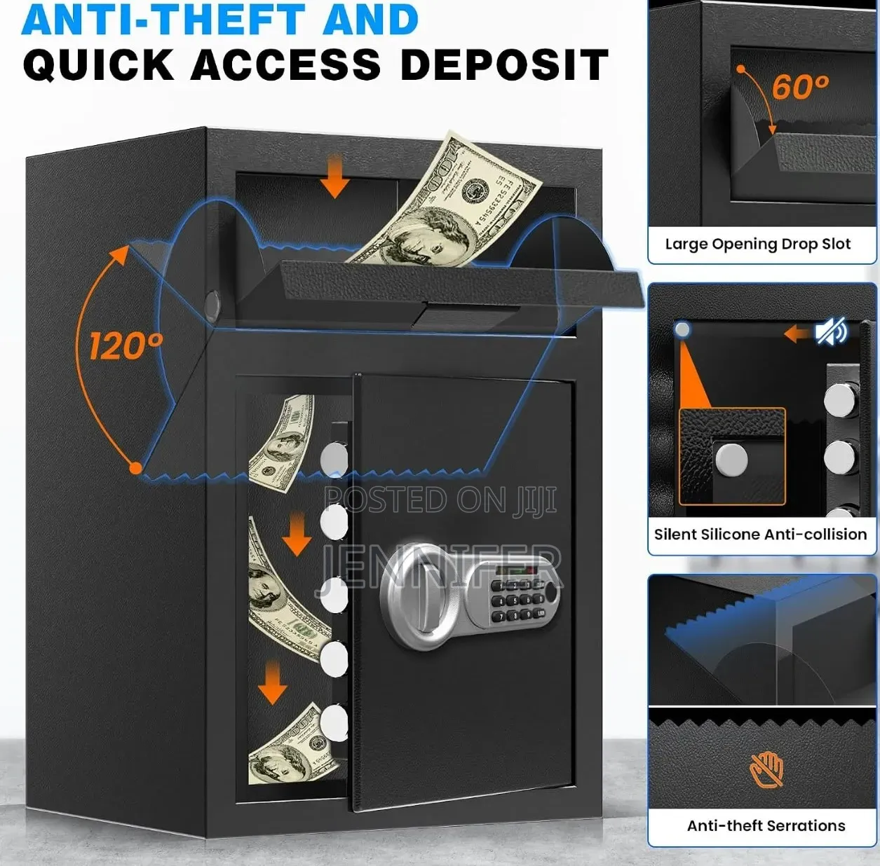 Biometric Steel Drop Deposit Fireproof Safe