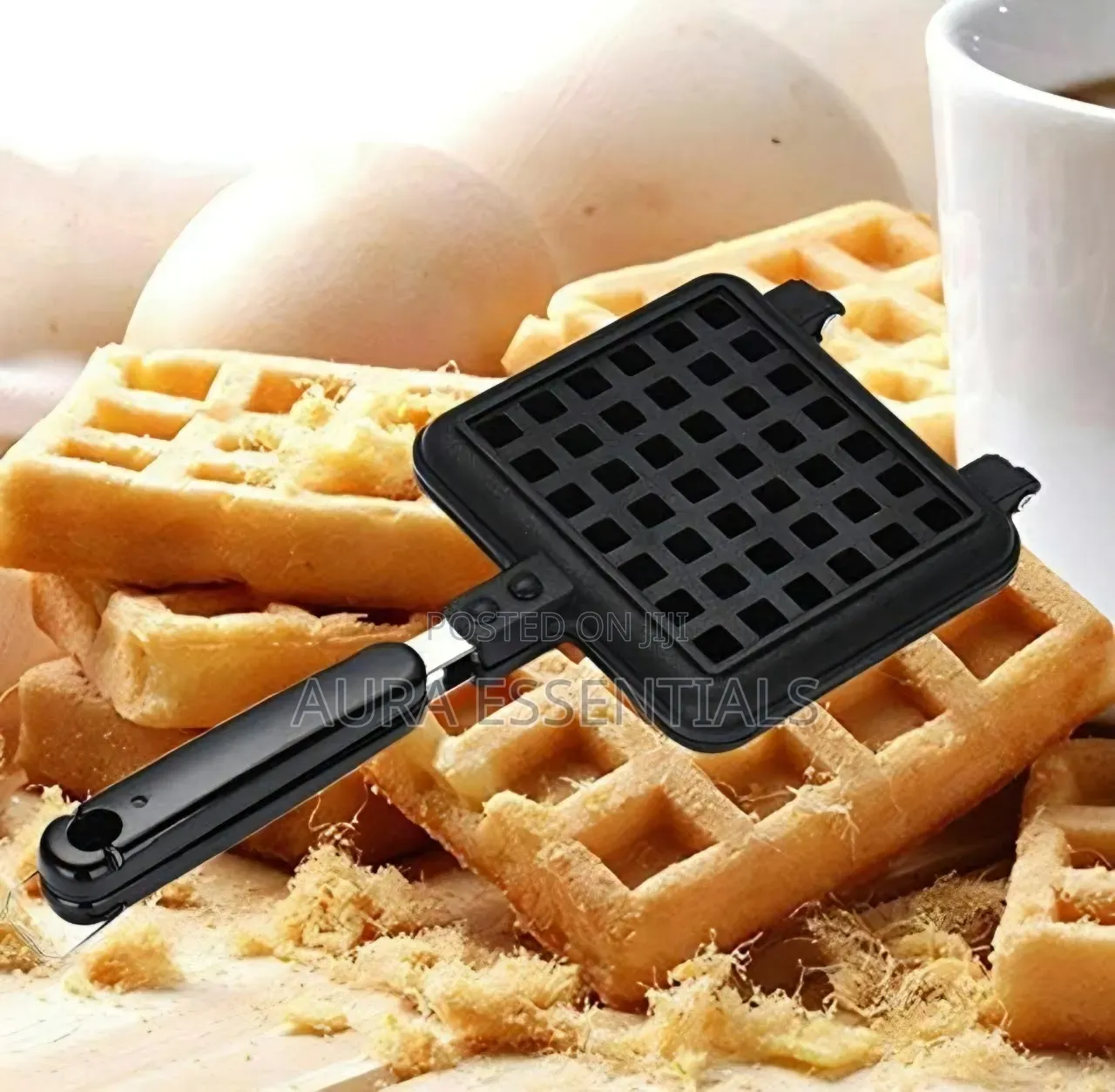 Non-Electric, Stove-Top Waffle Baking Mold