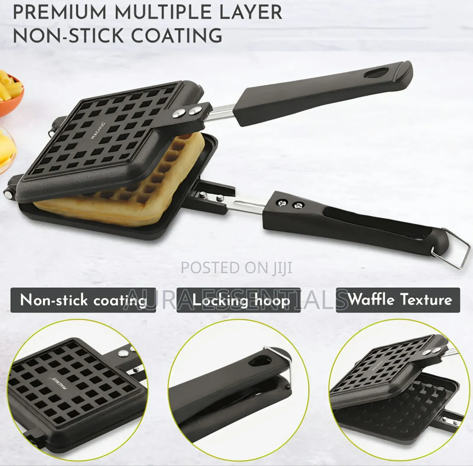 Non-Electric, Stove-Top Waffle Baking Mold