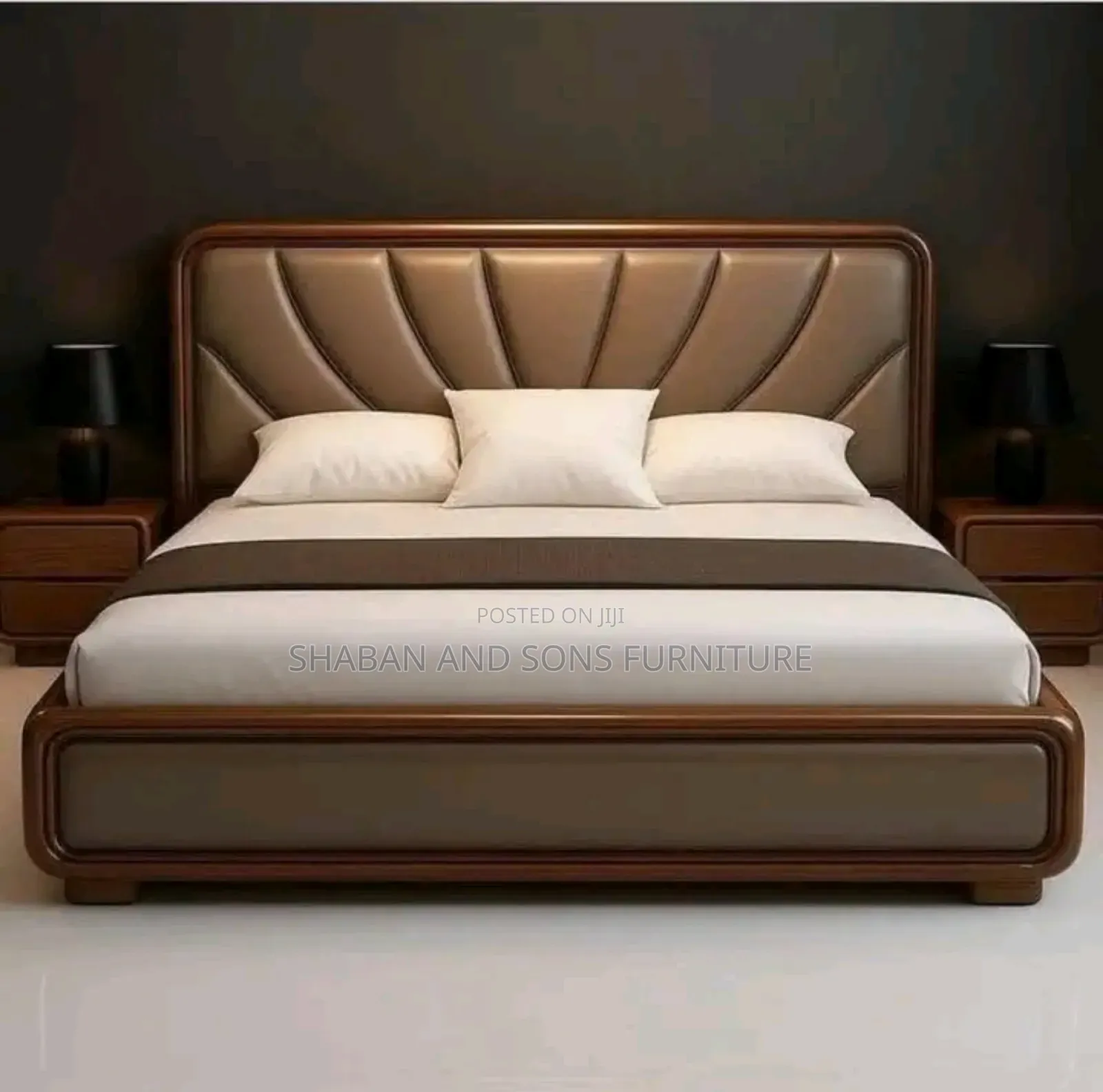It's 6by6 Wooden Bed in Mahaghone Has Two Side Drawer