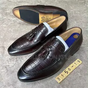 Original Dark Brown Crocodile Leather Tassel Loafers