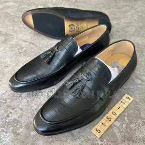 Original Black Crocodile Leather Tassel Loafers