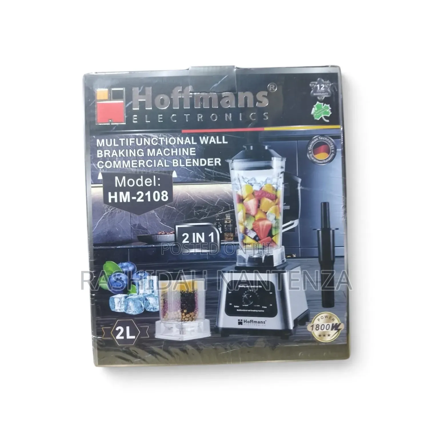 Hoffmans HM-2108 2-in-1 Multifunctional Blender – 1800W