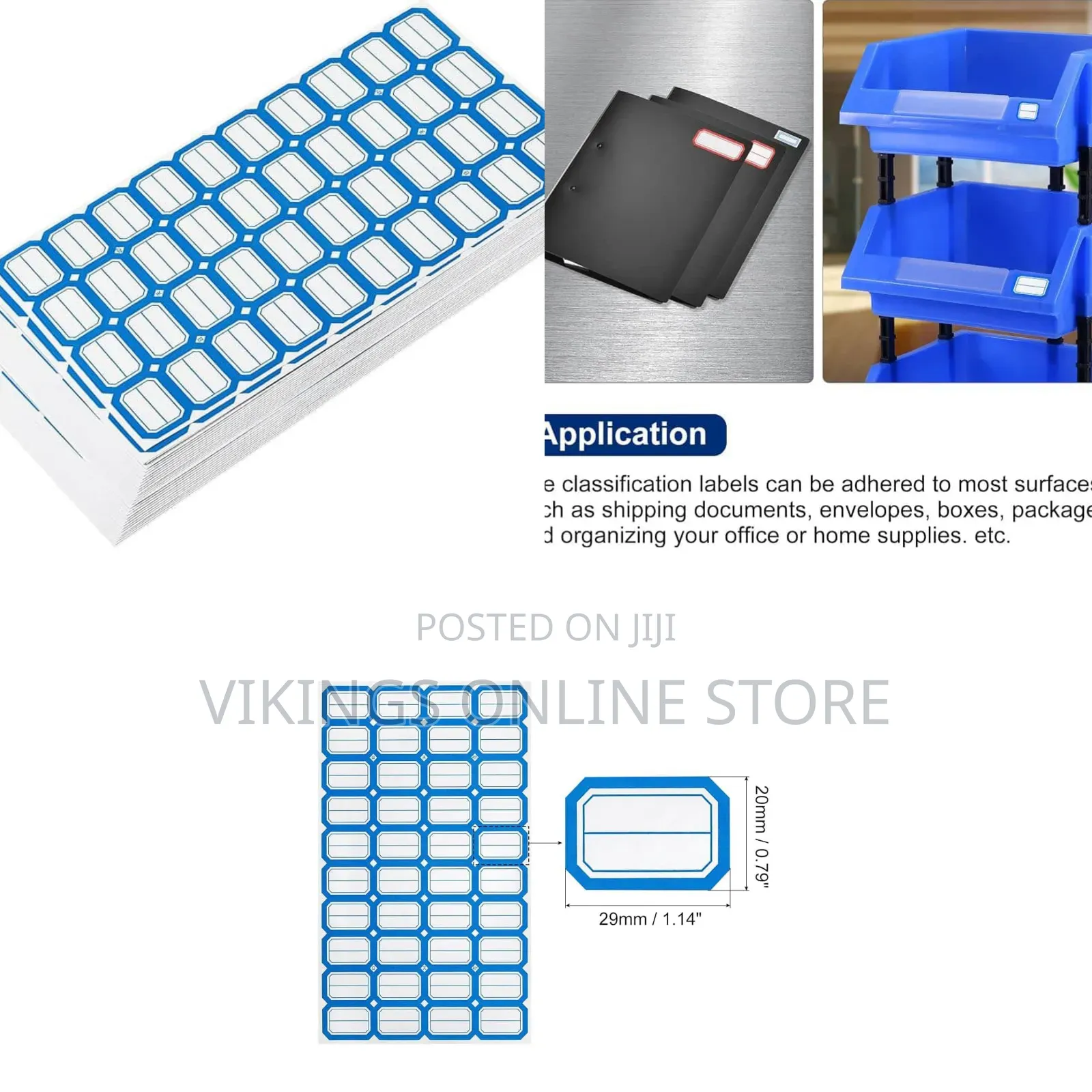 Blue 400 File Folder Labels Name Filing Self Adhesive Stickers 1.1x0.8