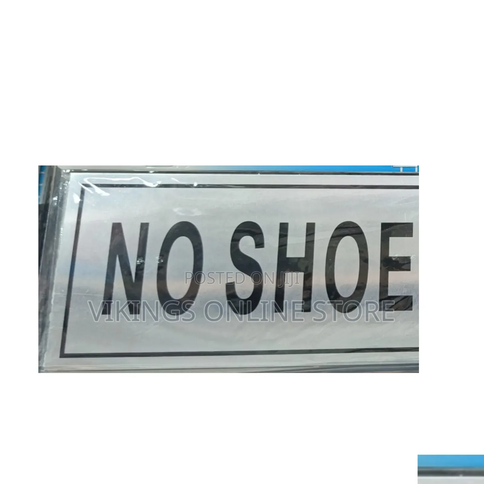 5 Pieces NO SHOES Sign Self Adhesive Silver Easy Stick Card Sticker
