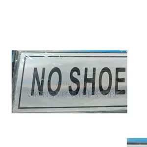 5 Pieces NO SHOES Sign Self Adhesive Silver Easy Stick Card Sticker