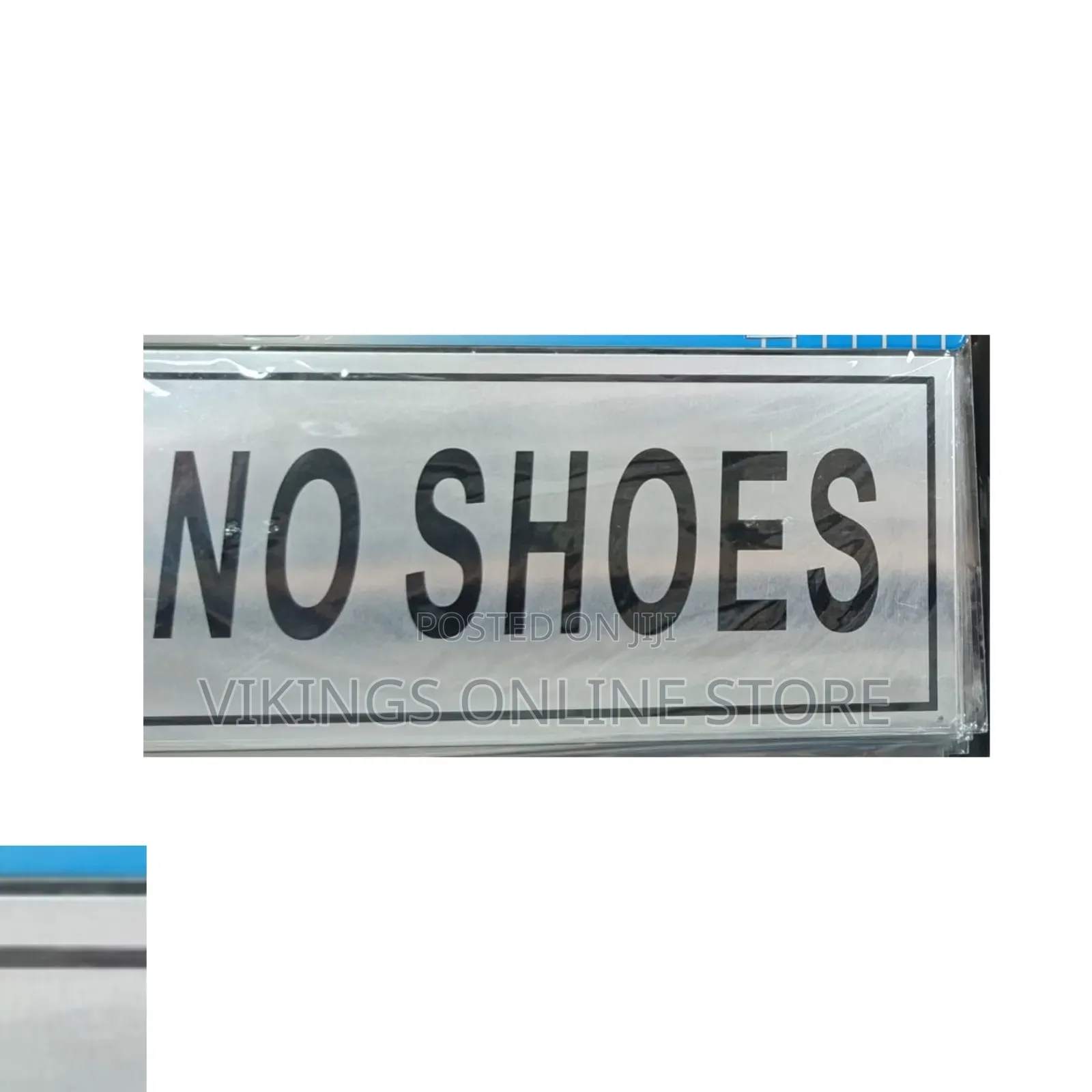 5 Pieces NO SHOES Sign Self Adhesive Silver Easy Stick Card Sticker