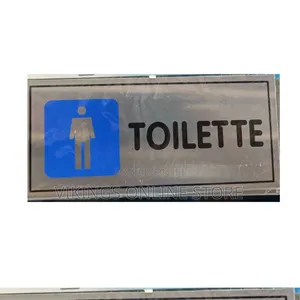5 Pieces BLUE Men TOILET Sign Self Adhesive Silver Easy Stick Card