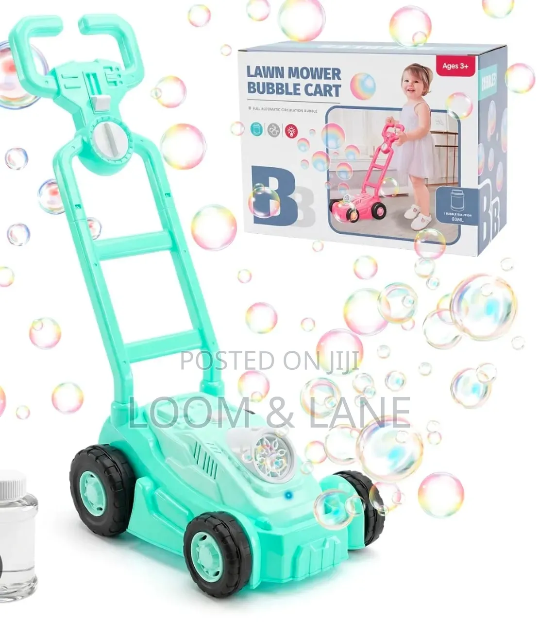Automatic Bubble Blowing Mower With Bubble Bottle