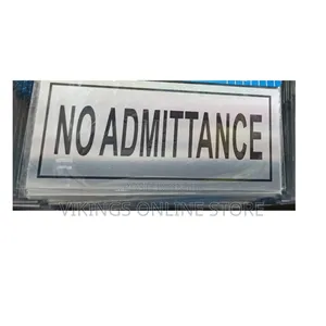 NO ADMITTANCE Sign Self Adhesive Silver Easy Stick Card Sticker