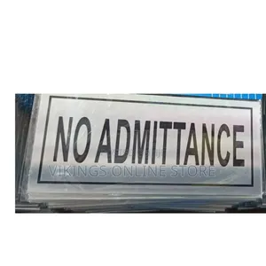 NO ADMITTANCE Sign Self Adhesive Silver Easy Stick Card Sticker