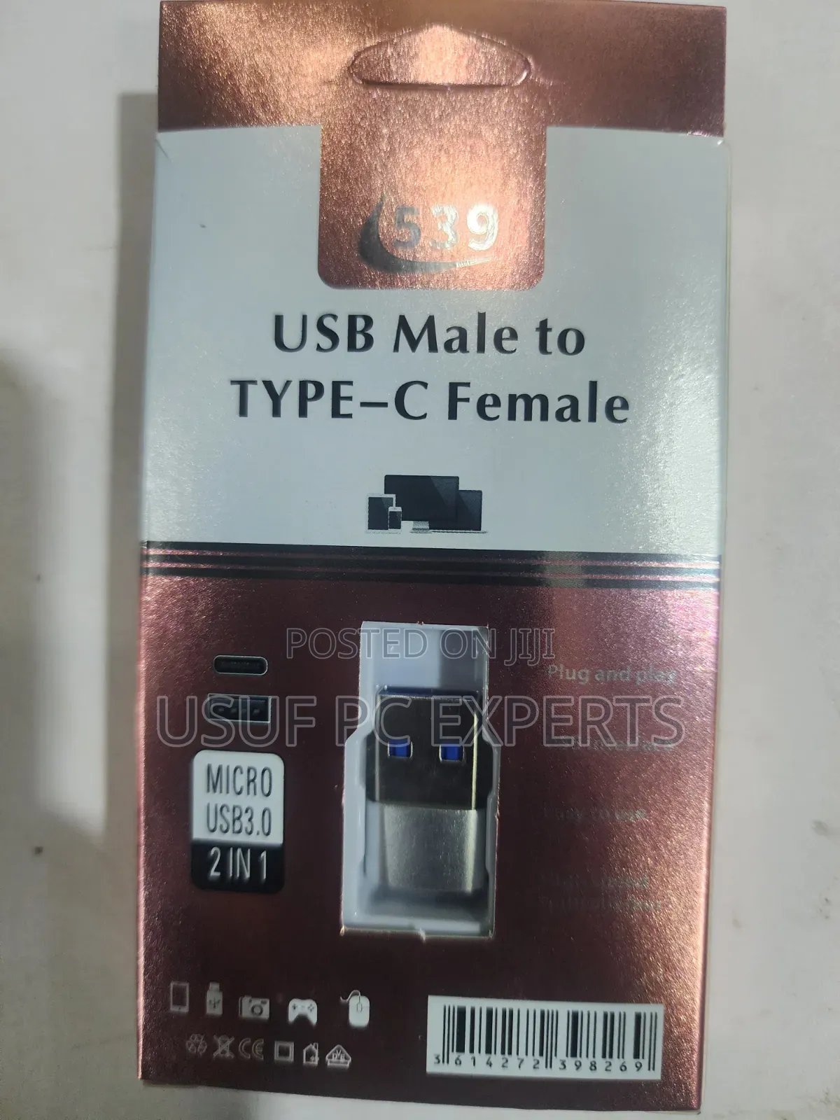 Male USB 3 to USB 3.1 Type C Female Data Adapter