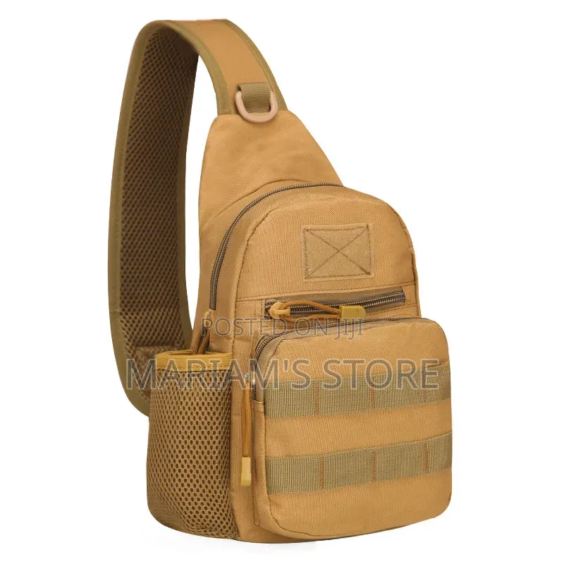 Sling Bag With a Convenient Mesh Side Pocket for a Water Bottle.