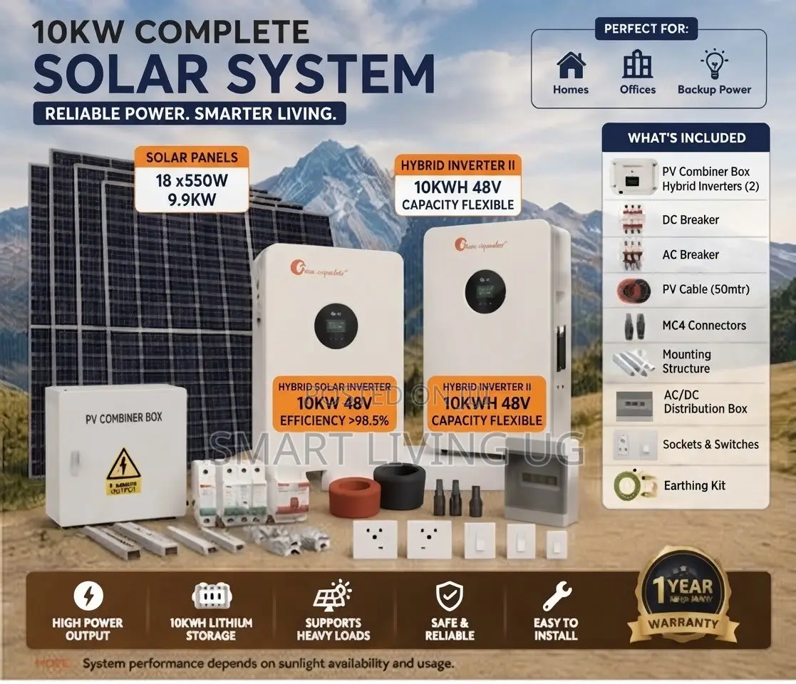 10kW Complete Hybrid Solar Kit With 10kWh Lithium Battery and Panels