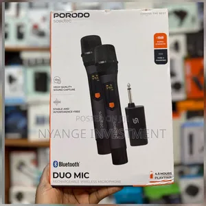 Porodo Soundtec Duo Mic Aluminum Rechargeable Wireless Microphone .