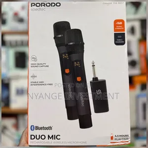 Porodo Soundtec Duo Mic Aluminum Rechargeable Wireless Microphone .