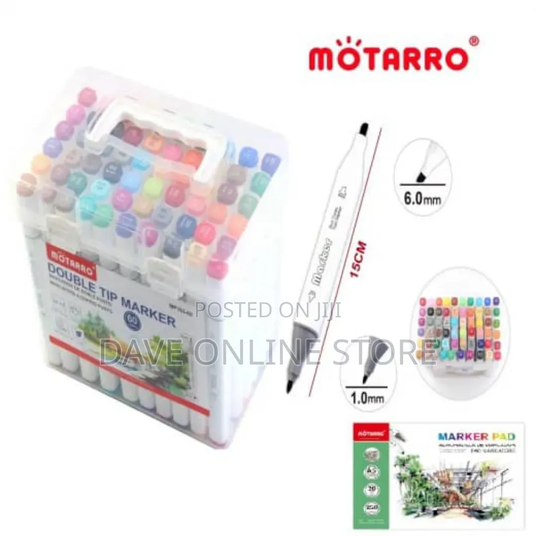 Motarro Quality Dual Tip Marker 60 Colors Set