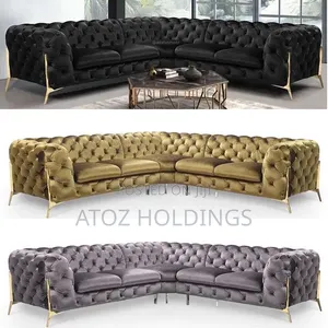 Sofas/5 Seaters Whales Chesterfield L Sofas in Any Colour 2,000,000/-