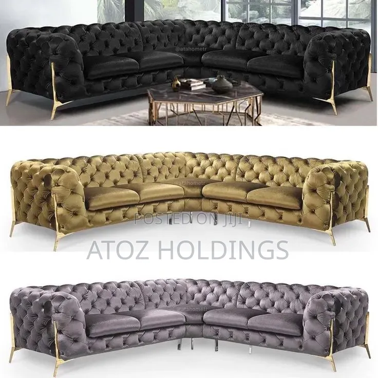 Sofas/5 Seaters Whales Chesterfield L Sofas in Any Colour 2,000,000/-