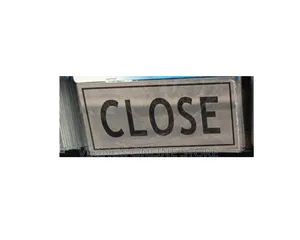 CLOSE Sign Self Adhesive Silver Easy Stick Card Sticker