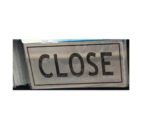 CLOSE Sign Self Adhesive Silver Easy Stick Card Sticker