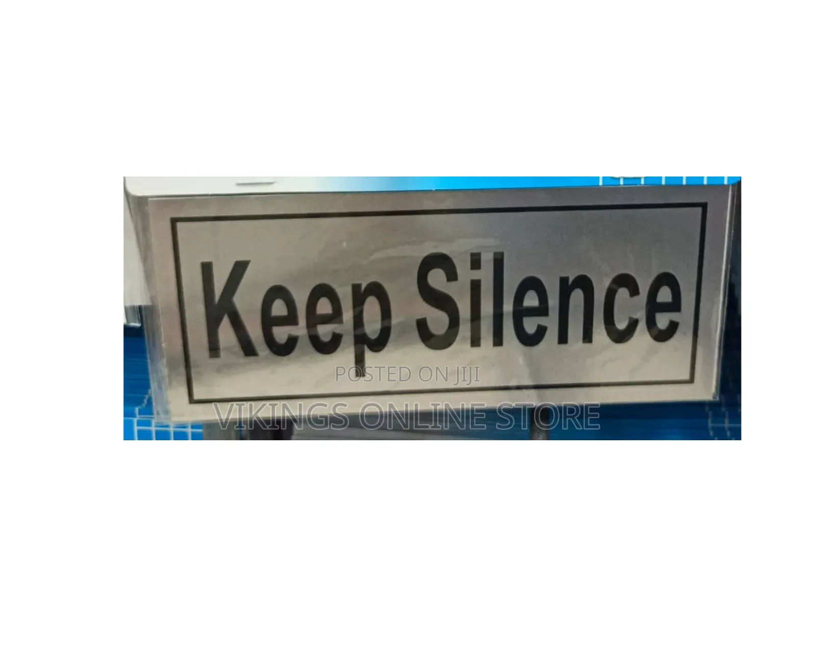KEEP SILENCE Sign Self Adhesive Silver Easy Stick Card Sticker