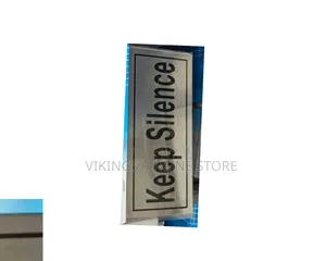 5 Pieces KEEP SILENCE Sign Self Adhesive Silver Easy Stick Card