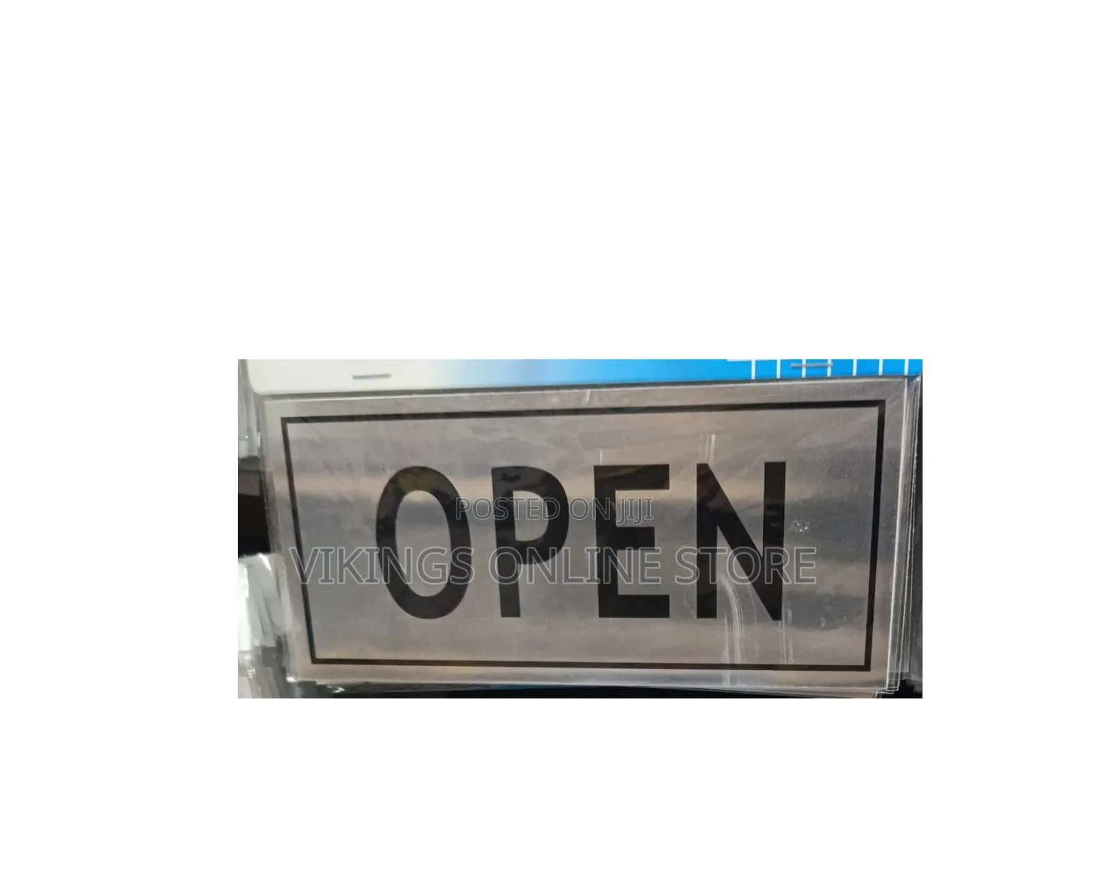 5 Pieces OPEN Door Sign Signs Self Adhesive Silver Easy Stick Card