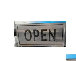 5 Pieces OPEN Door Sign Signs Self Adhesive Silver Easy Stick Card