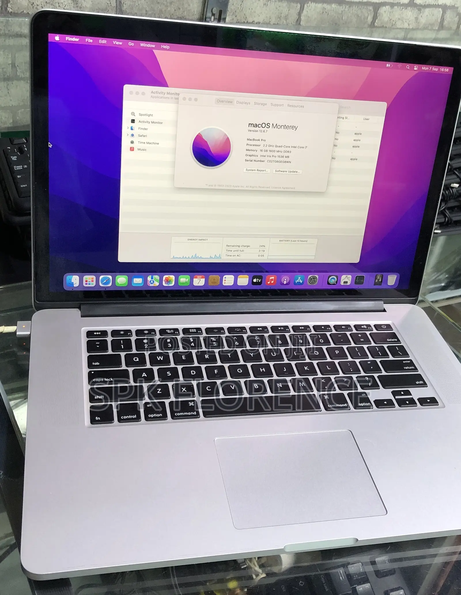 Laptop Apple MacBook Pro 16GB Intel Core i7 SSD 256GB