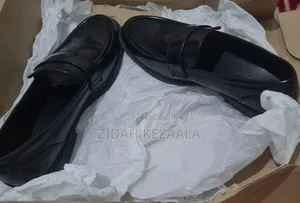 Black Leather Loafers , Size UK 8 or 42 a Half