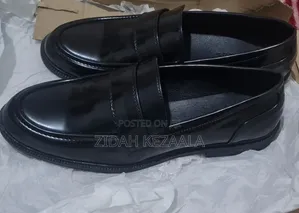 Black Leather Loafers , Size UK 8 or 42 a Half