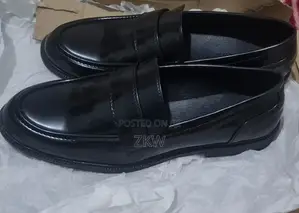 Black Leather Loafers , Size UK 8 or 42 a Half