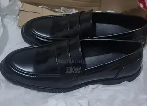 Black Leather Loafers , Size UK 8 or 42 a Half