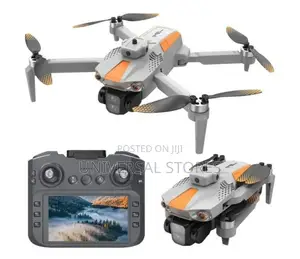 LF669 GPS Brushless Dronè, Features a Foldable Black and Orange Body,
