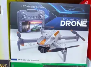 LF669 GPS Brushless Dronè, Features a Foldable Black and Orange Body,