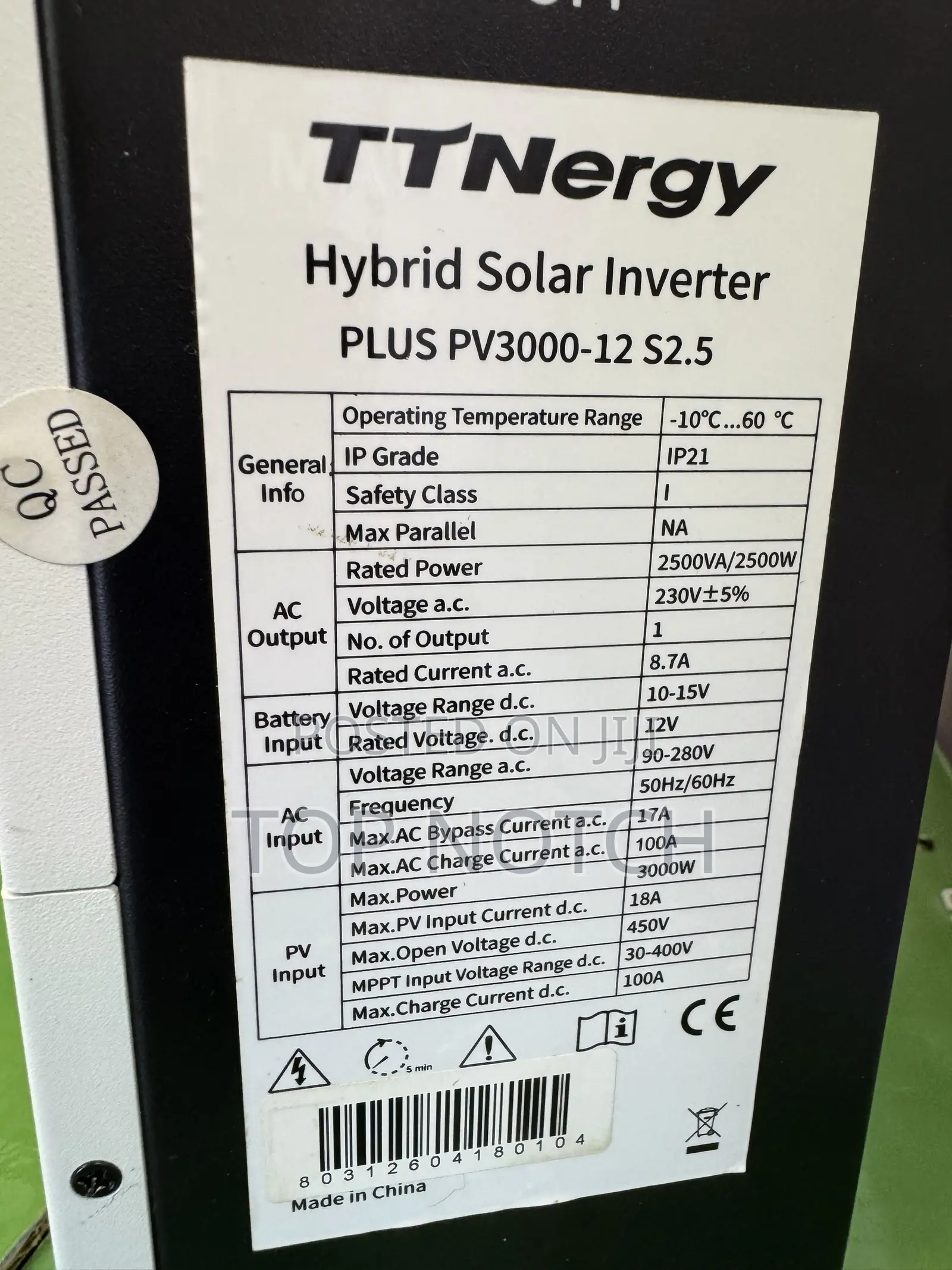 2.5kwh/12v Hybrid Inverter