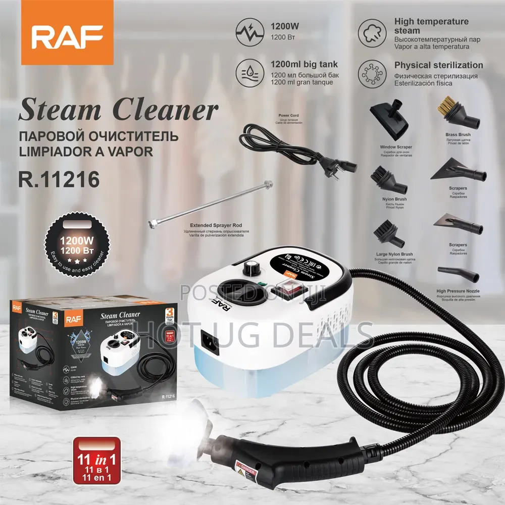 RAF R.11216 11-in-1 Steam Cleaner | 1500W High Pressure