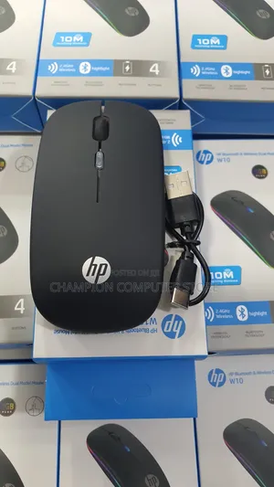 HP W10 Bluetooth Wireless Dual Mode Mouse – Rechargeable, RGB Light,
