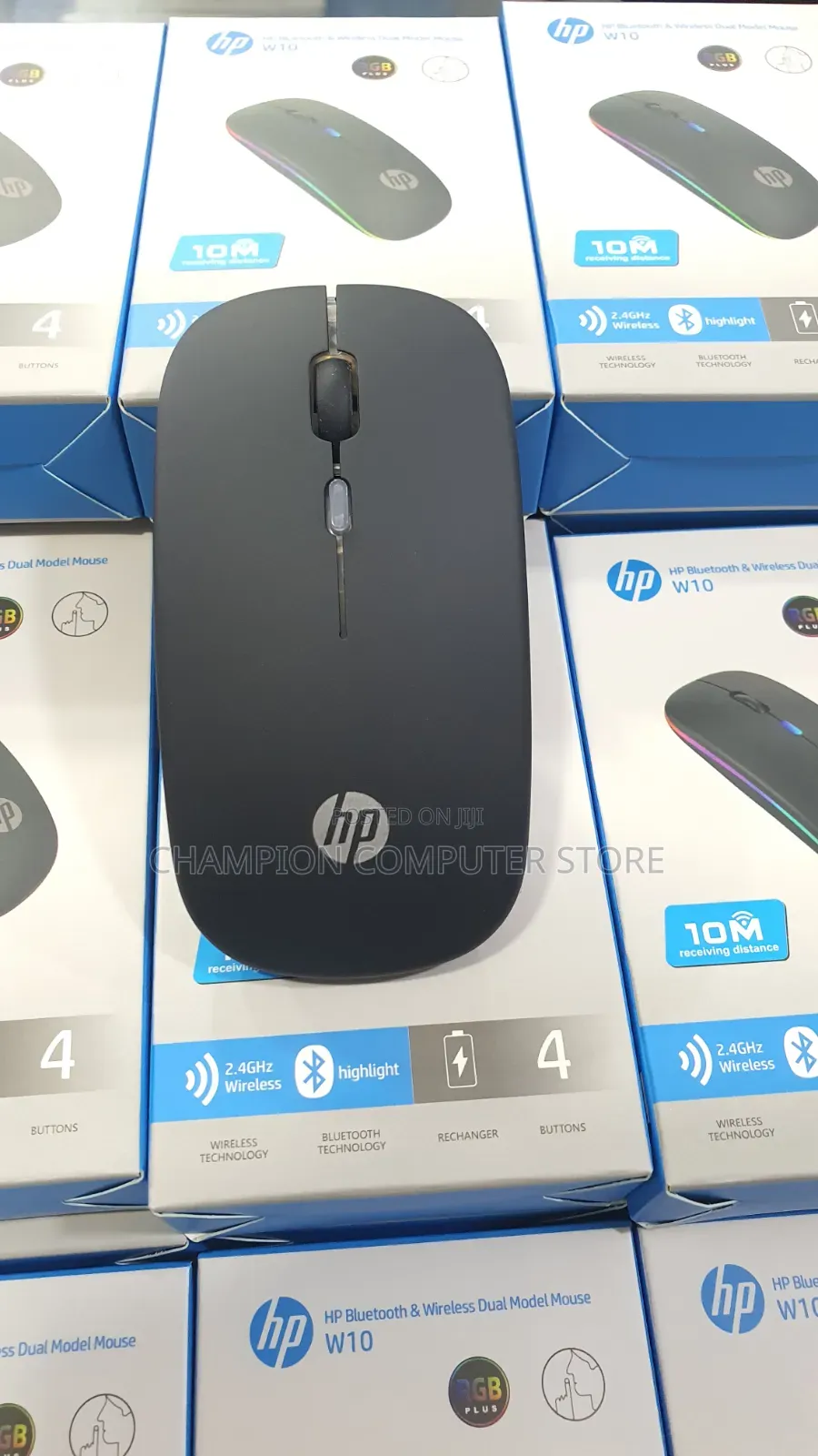 HP W10 Bluetooth Wireless Dual Mode Mouse – Rechargeable, RGB Light,