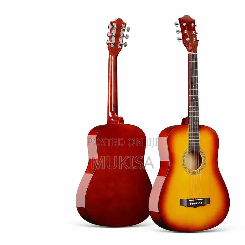 Acoustic Wood Classic Red Blue Acoustic Guitar