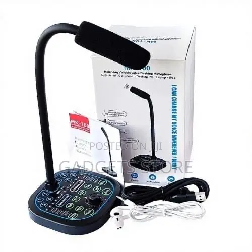 MK-100 Desktop Microphone Voice Changer and Sound Card