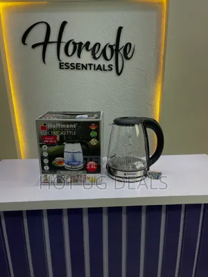 Hoffmans 2L Glass Kettle Model HM-2513 - Clear,Black