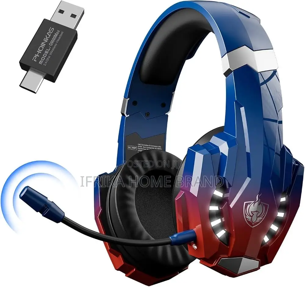 PHOINIKAS 2.4GHz Wireless Gaming Headset for PS5, PS4, PC, Switch
