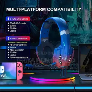 PHOINIKAS 2.4GHz Wireless Gaming Headset for PS5, PS4, PC, Switch