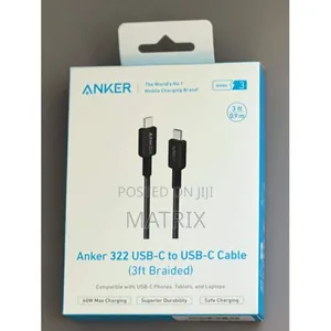 Anker 322 USB-C to USB-C 60W Braided Cable 3ft (1m Braided)