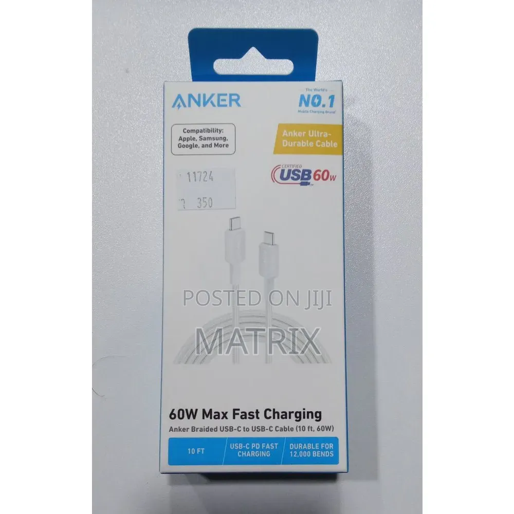 Anker USB C to C Cable 10ft (3M) Braided 3 Metre Type C Cable