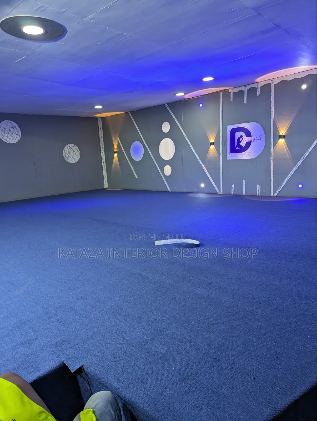 Church Altar Blue Woolen Carpet