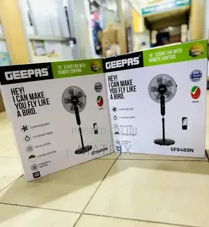 Geepas Stand Fan With Remote 16 Inch 3-Speed