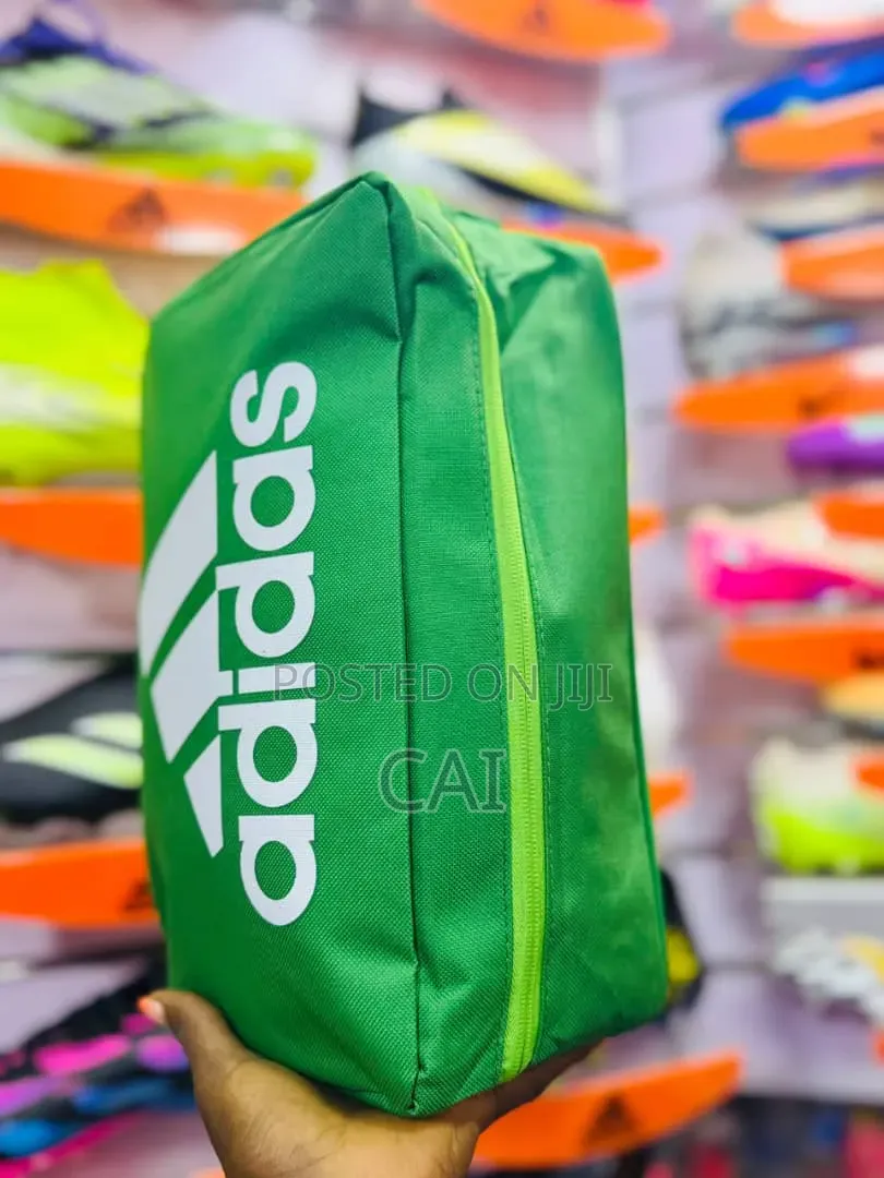 Red and Green Adidas-Branded Rectangular Sports Shoe or Boot Bags